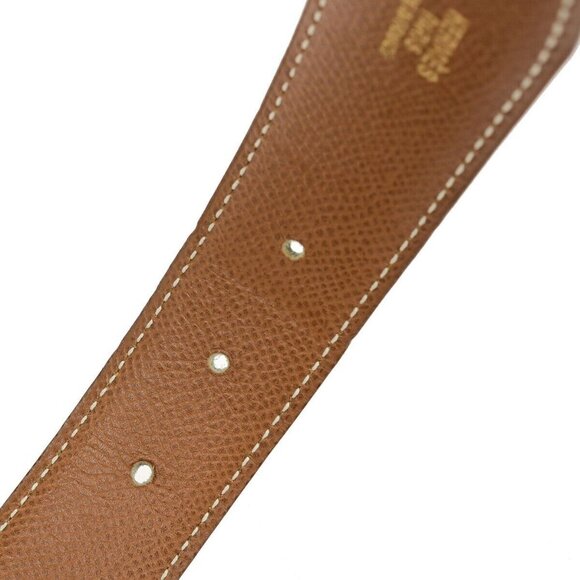HERMES H Logo Constance Reversible Buckle Belt Leather #68 Black Brown - Picture 7 of 13